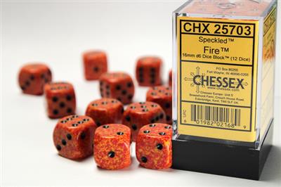 Dobbelsteenset Spec 16mm Fire D6 (12)