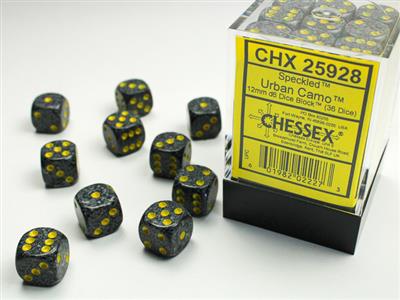 Dobbelsteenset Spec 12mm Urban Camo D6 (36)
