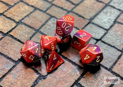 Dobbelsteenset Gemi Poly Paars-Rood Goud (7)