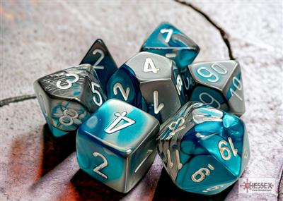 Dobbelsteenset Gemi Poly Steel-Teal White (7)