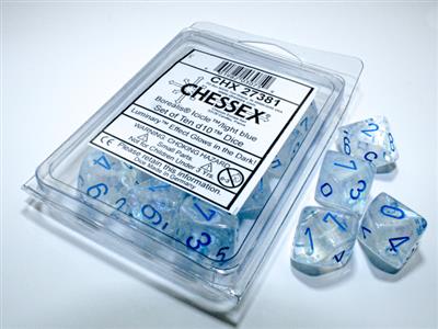 Dobbelsteenset Borealis Lum Icicle/Lichtblauw D10 (10)