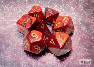 Dobbelsteenset Scarab Poly Scarlet-Gold (7)