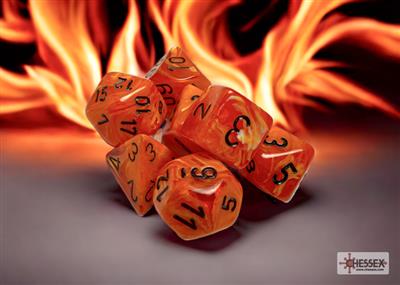 Dobbelsteenset Vortex Poly Oranje-Zwart (7)