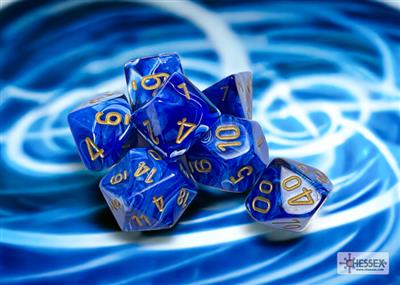 Dobbelsteenset Vortex Poly Blauw-Goud (7)