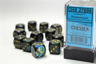 Dobbelsteenset Lust 16mm Shadow-Gold D6 (12)