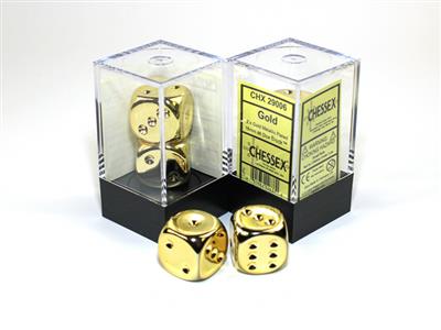 Dobbelsteenpaar Metaal 16mm Goud D6