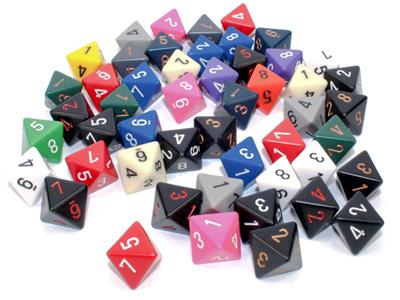 Dobbelsteenzak van 50 Asst. Losse Opa Polyhedral D8