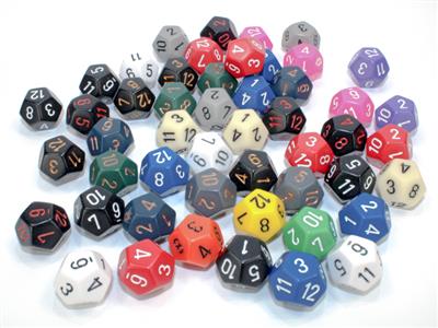 Dobbelsteenzak van 50 Asst. Losse Opa Polyhedral D12