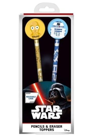 Star Wars-potloden en toppers, 2-pack (Droids)