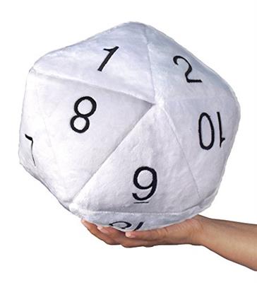 Jumbo D20 Pluche Dobbelsteen Wit