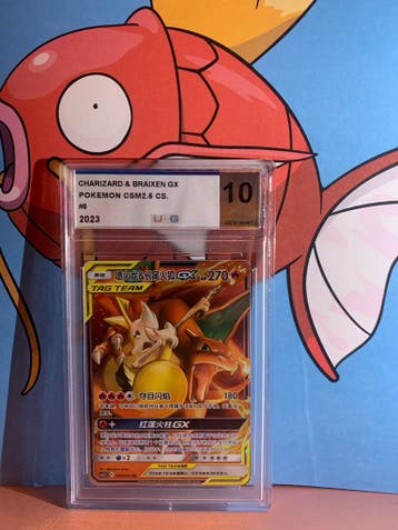 Charizard & Braixen GX UPG 10 Gem Mint Pokémon Kaart