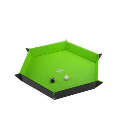 Magnetische dobbelsteenbak zeshoekig zwart/groen