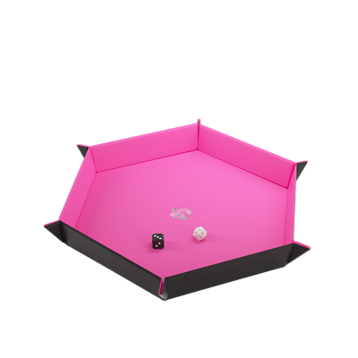 Magnetische dobbelsteenbak zeshoekig zwart/roze