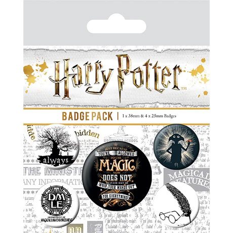 Harry Potter pin-back knoppen 5-pack symbolen