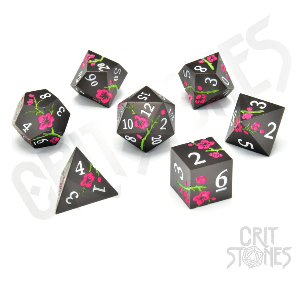 CritStones Metalen Dobbelstenen Set Nighttime Blossom (7)