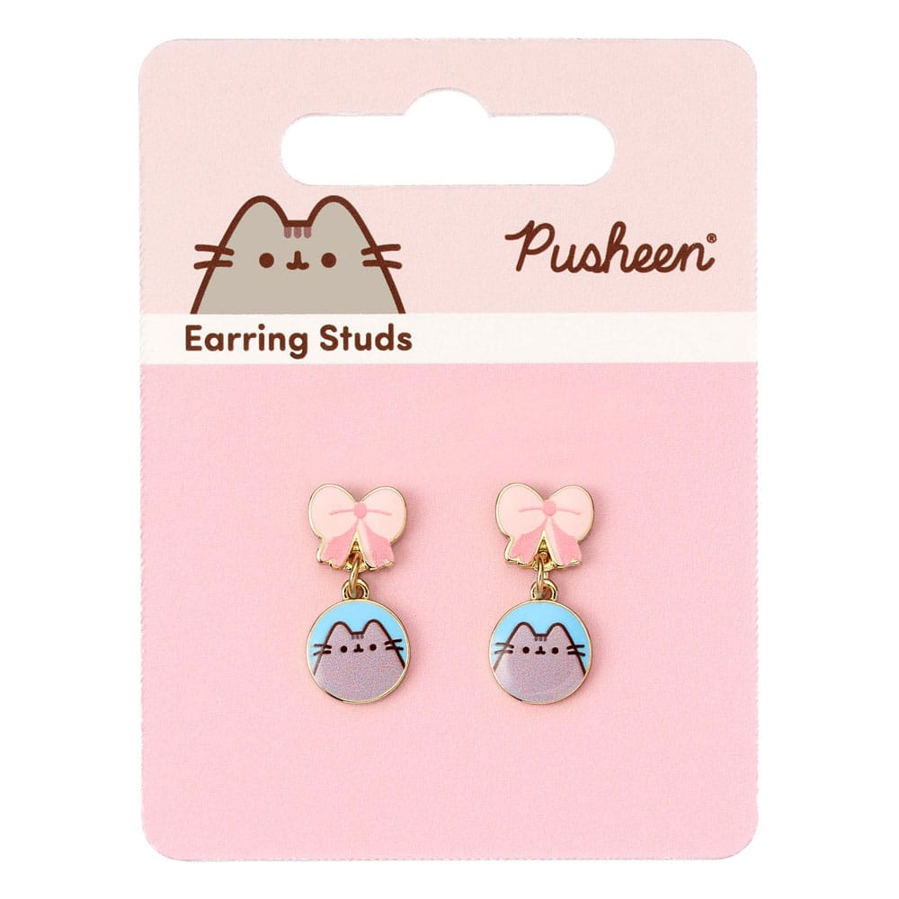 Pushen drop oorbellen roze bogen