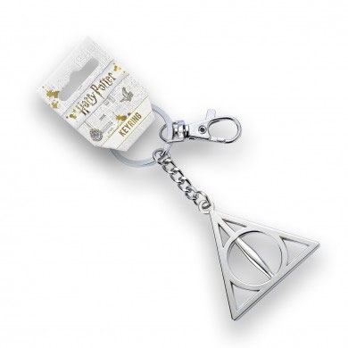 Harry Potter sleutelhanger Deathly Hallows (verzilverd)