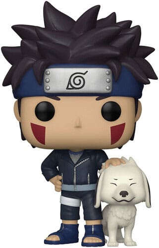 Naruto Pop! Animatie vinyl figuur kiba w/akamaru 9 cm