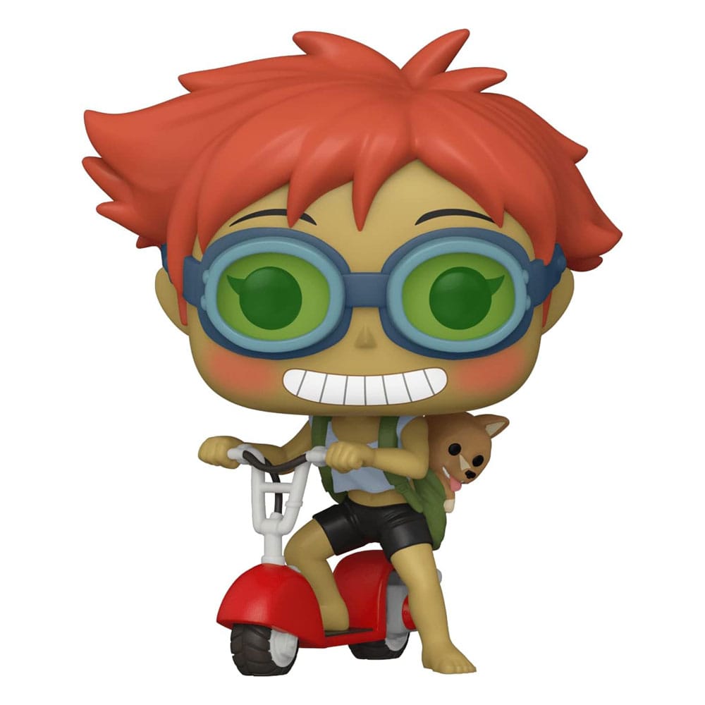 Cowboy-Bebop POP! Animatie vinylfiguur Edward op scooter met Ein 9 cm