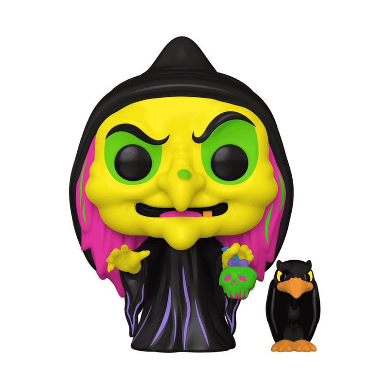 Sneeuwwitje Pop & Buddy! Animatie vinyl figuur vermomde kwaadaardige koningin met raven (zwart licht) exclusieve 9 cm