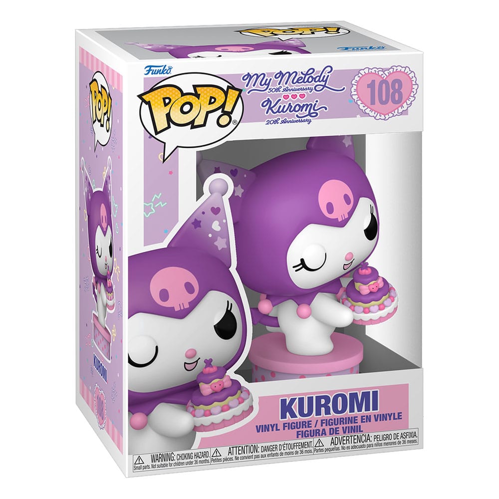 Hello Kitty en vrienden pop! Vinylfiguur kuromi met cake (20e verjaardag) 9 cm