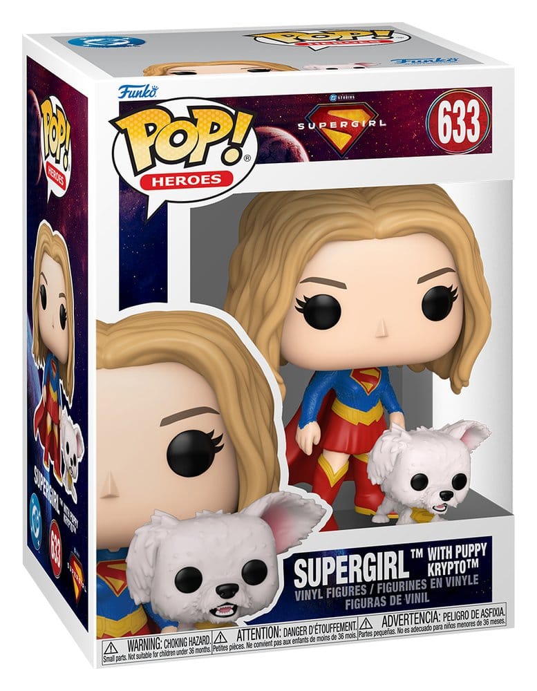 Supergirl (2026) POP! Heroes Vinylfiguur Supergirl met Puppy Krypto 9 cm