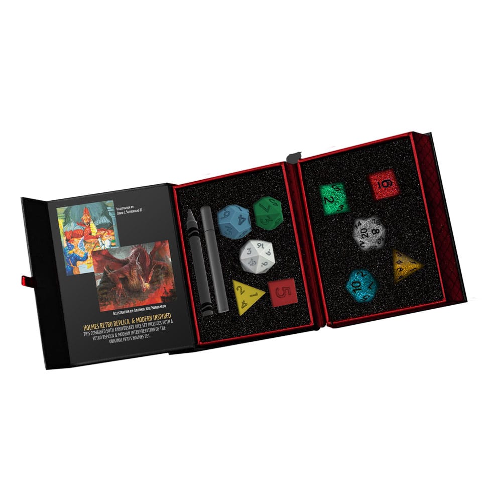 Dungeons & Dragons Dice Set 50th Anniversary: Then & Now (Holmes Retro Replica & Modern Holmes geïnspireerd)