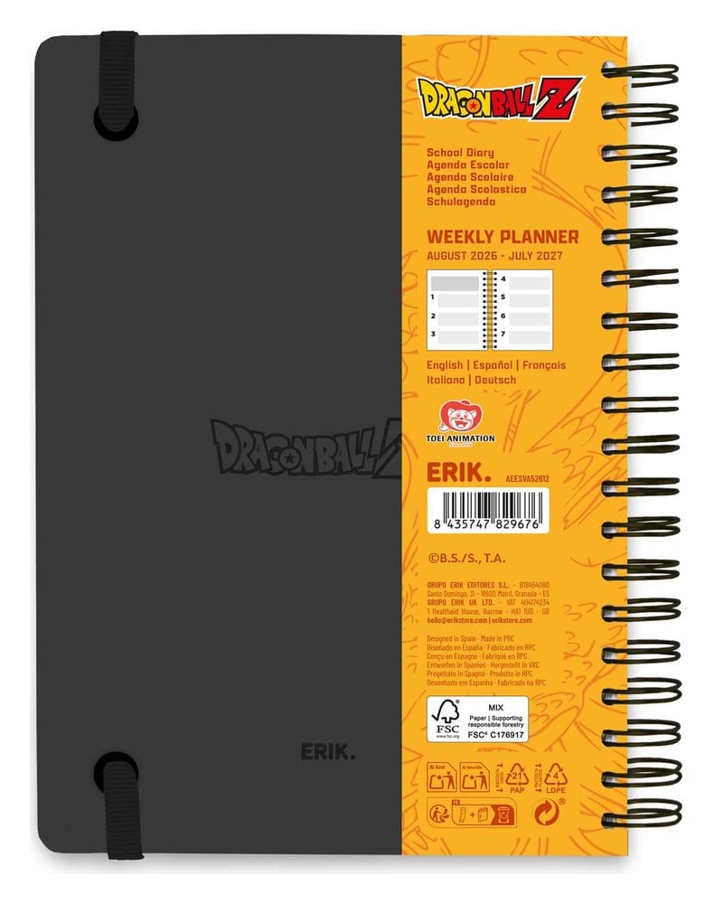 Dragon Ball Schoolagenda weekplanner 2026/2027 A5