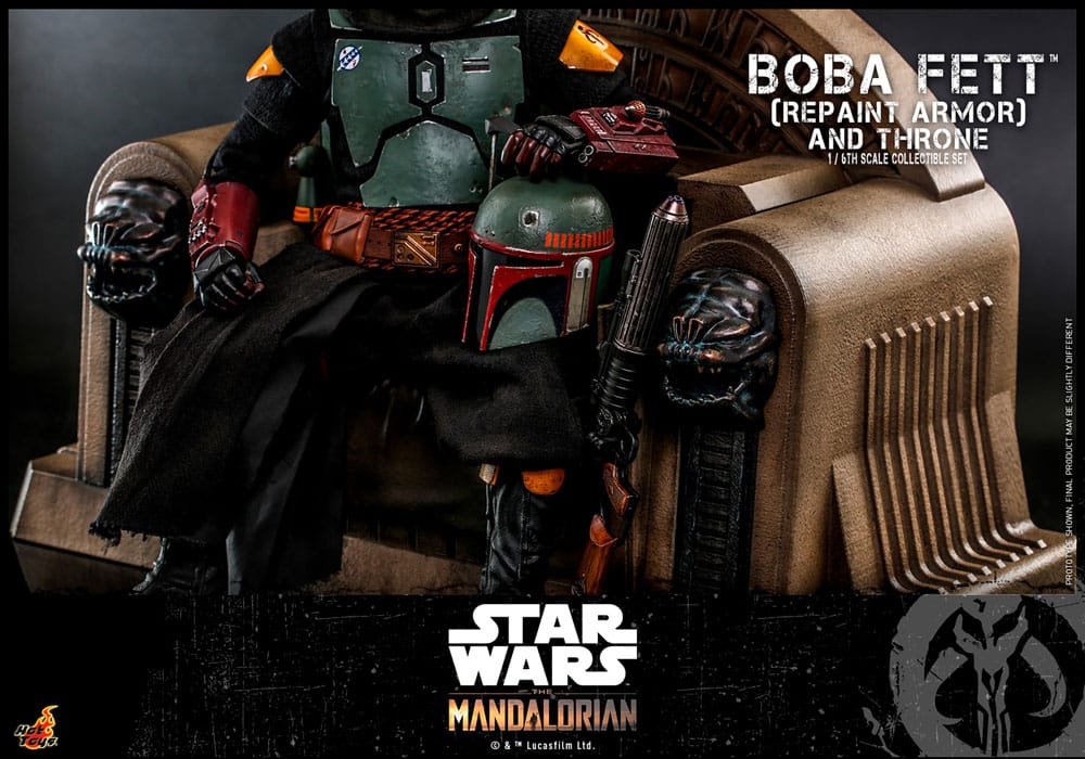 Star Wars: The Mandaloriaanse actie Figuur 1/6 Boba Fett Repaint Armor and Throne Special Edition 30 CM