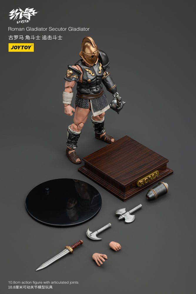 Strifactie Figuur 1/18 Romeinse Gladiator Secutor Gladiator 11 cm