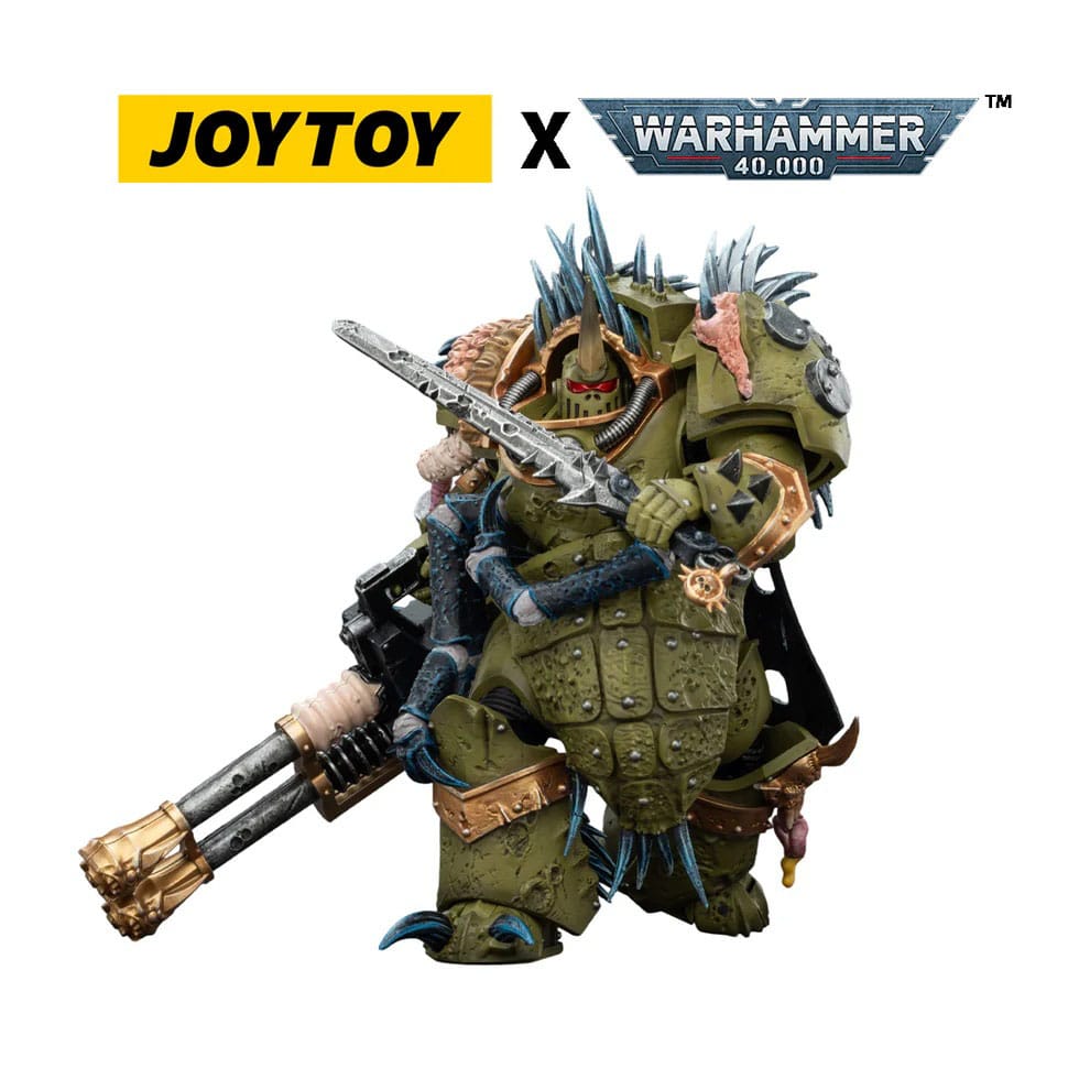 Warhammer 40.000 actiefiguur Death Guard Blightlord Terminator 1 met Reaper Autocannon en Bubotic Blades 14 cm