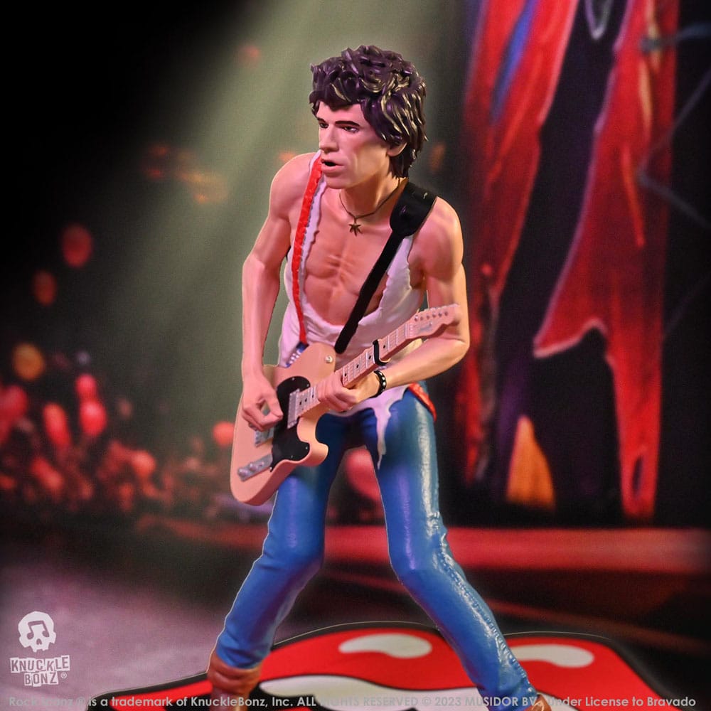 Het Rolling Stones Rock Iconz -standbeeld Keith Richards (Tattoo You Tour 1981) 22 cm