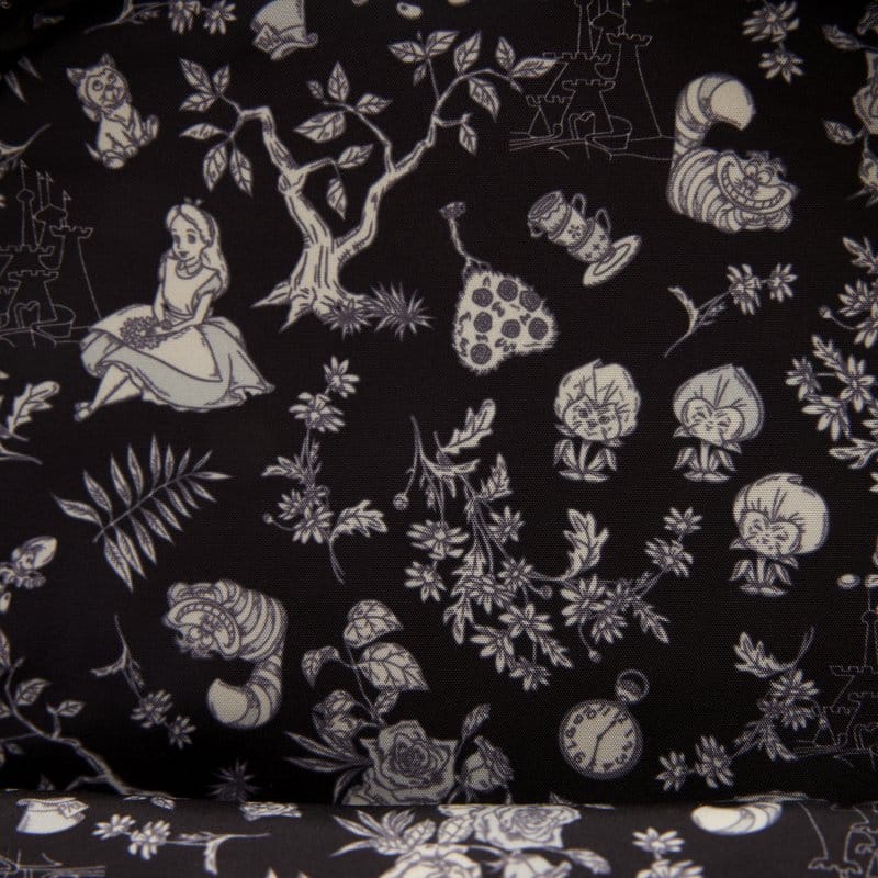 Alice in Wonderland geborduurde mini-rugzak met bloemen