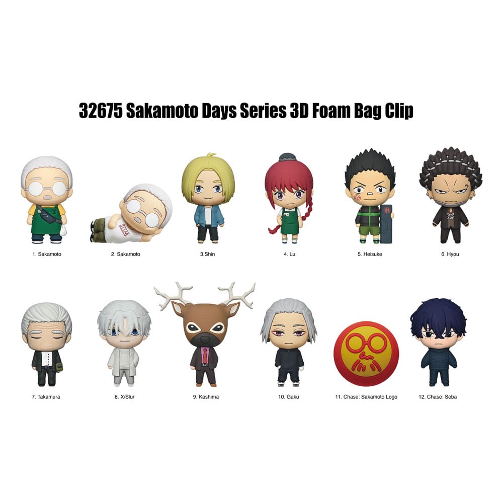 Sakamoto Days 3D Foam Bag Clips Serie 2 Display (24)