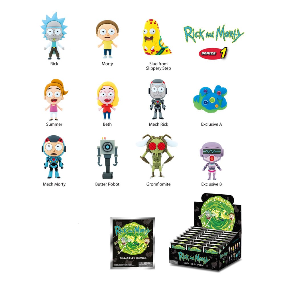 Rick en Morty 3D PVC Bag Clips Series 1 Display (24)
