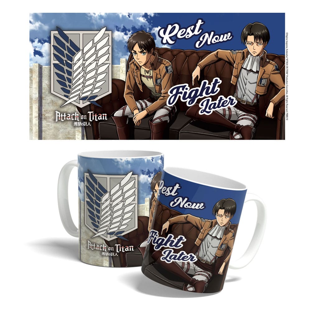 Aanval op titan mug rust nu, vecht later 325 ml