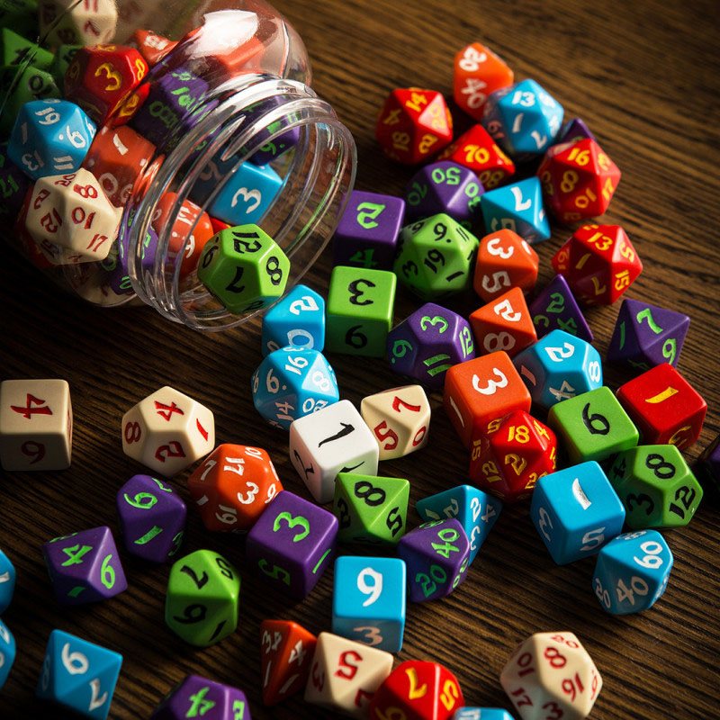 Ronde pot van klassieke RPG -dobbelstenen (80)
