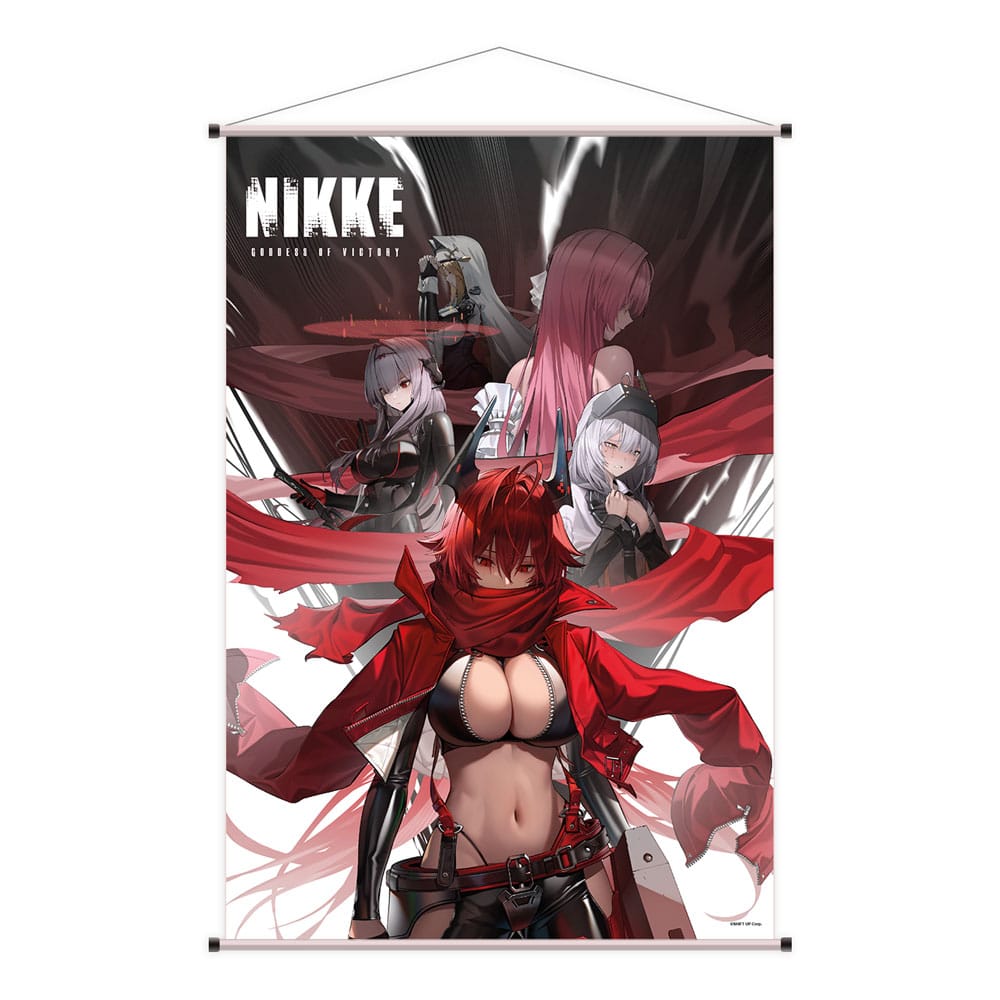 Godin van de overwinning: Nikke Wallscroll Red Hood, Sneeuwwitje, Scarlet, Dorothy & Rapunzel 60 x 90 cm