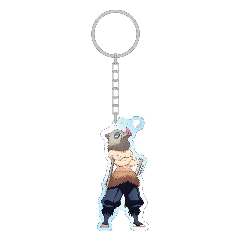 Demon Slayer: Kimetsu no Yaiba acryl sleutelhanger Inosuke holografisch 8 cm