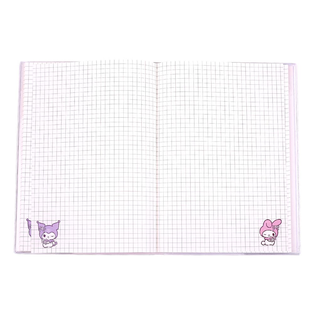 Sanrio Notitieboekje Kuromi & My Melody Pastelbloem Holografisch Geruit