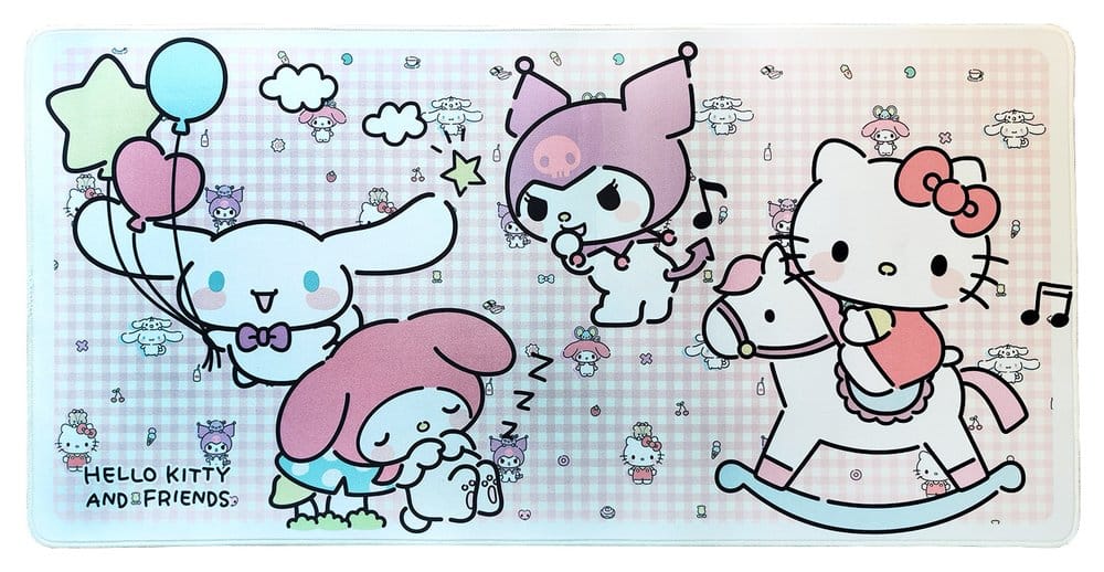 Sanrio Pink Black Party Series XXL muismat Hello Kitty & Friends babystijl