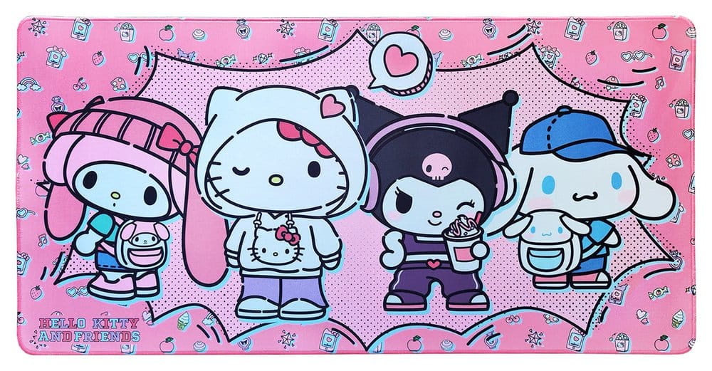 Sanrio roze zwarte Party Series XXL muismat Hello Kitty & Friends Pop