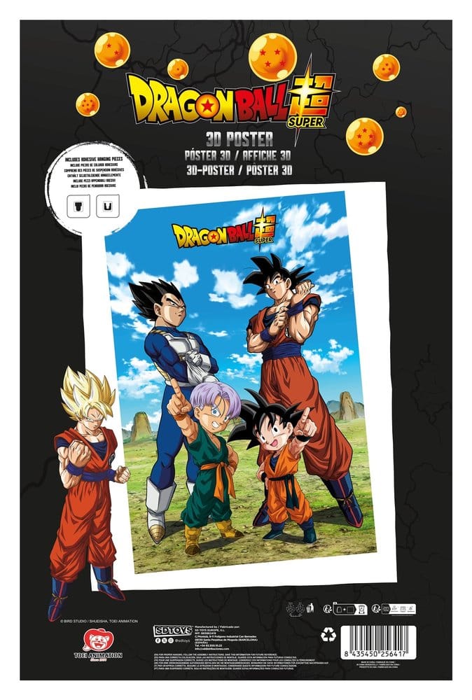Dragon Ball Super 3D Poster Battle of Gods Goku Vegeta Familie 38 x 58 cm