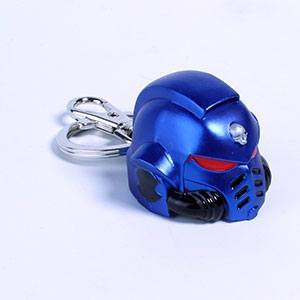 Warhammer 40K metalen sleutelhanger Space Marine Primaris Helmet Ultramarine