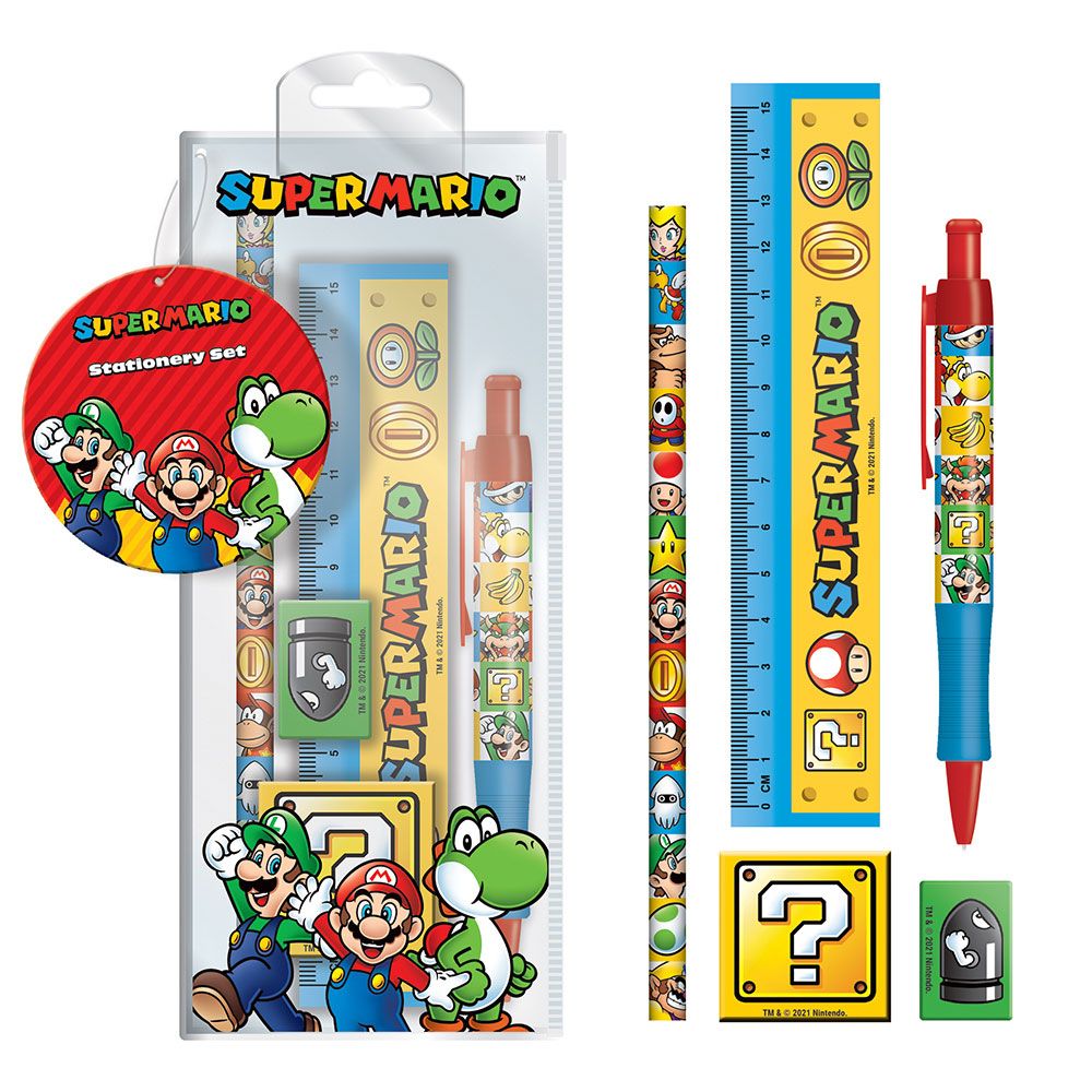 Super Mario 5-delige briefpapier set