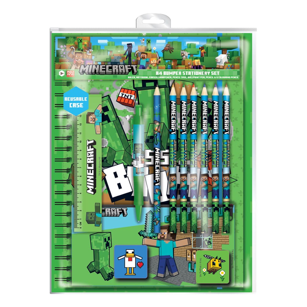 Minecraft 12-delige briefpapierset A4-bumper