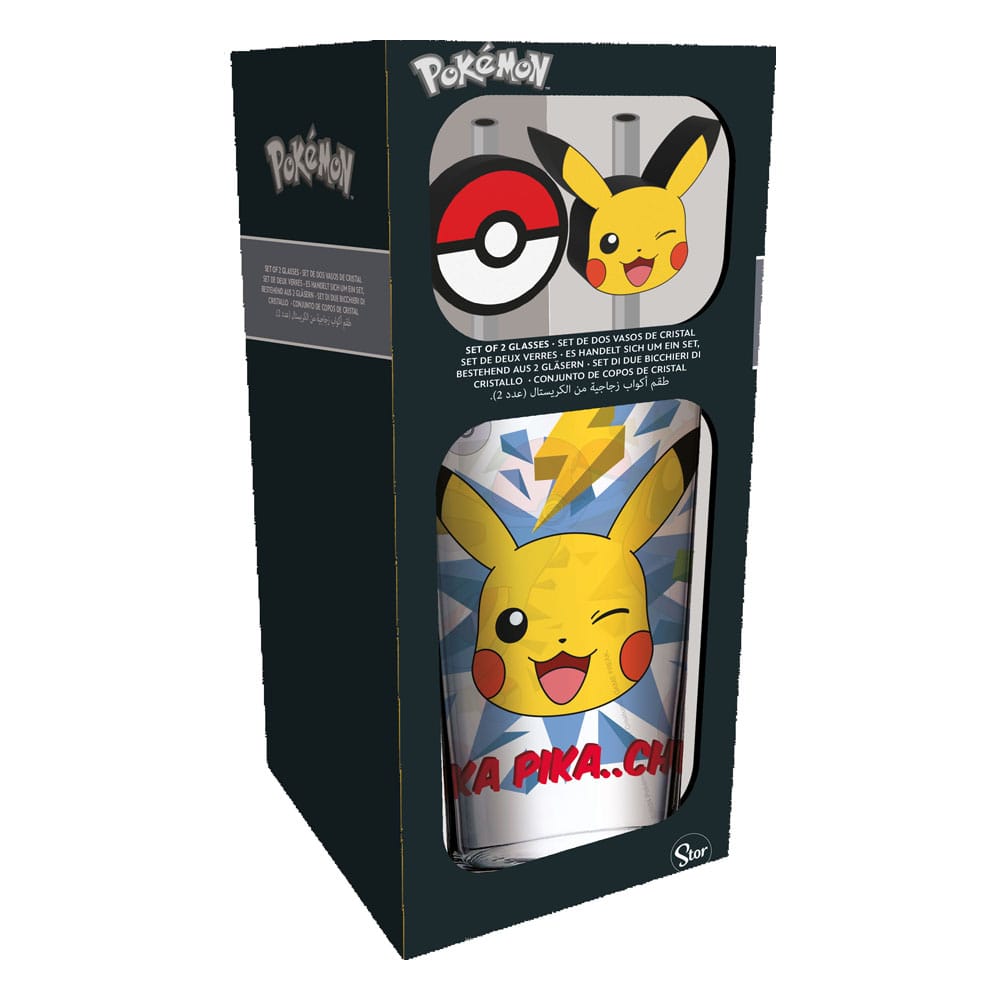 Pokémon Glazen Tumbler met Rietjes Pikachu 485 ml