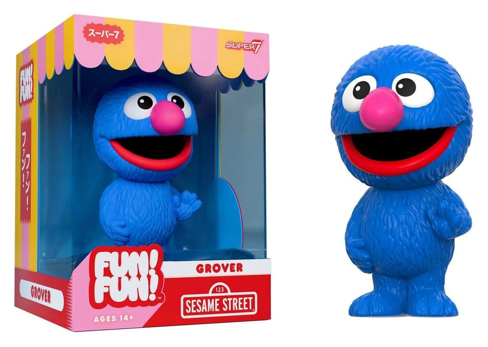 Sesamstraat plezier! Plezier! Zachte vinylfiguur Wave 01 - Grover 18 cm