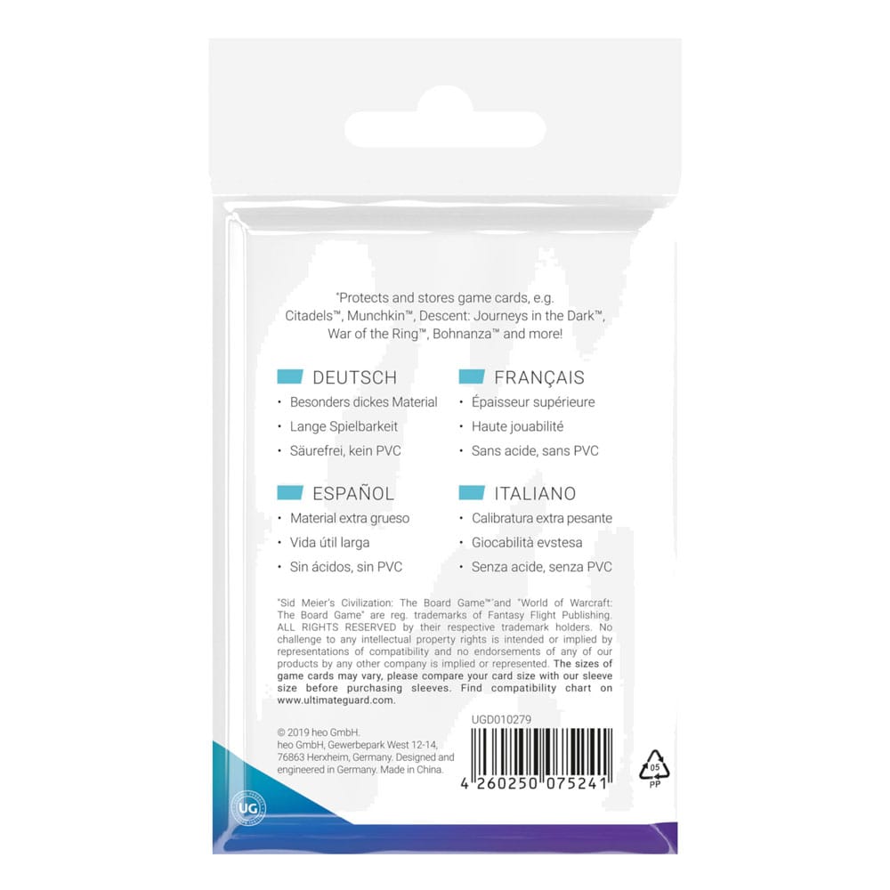 Ultimate Guard Board Game Sheeves (60) - Standard American