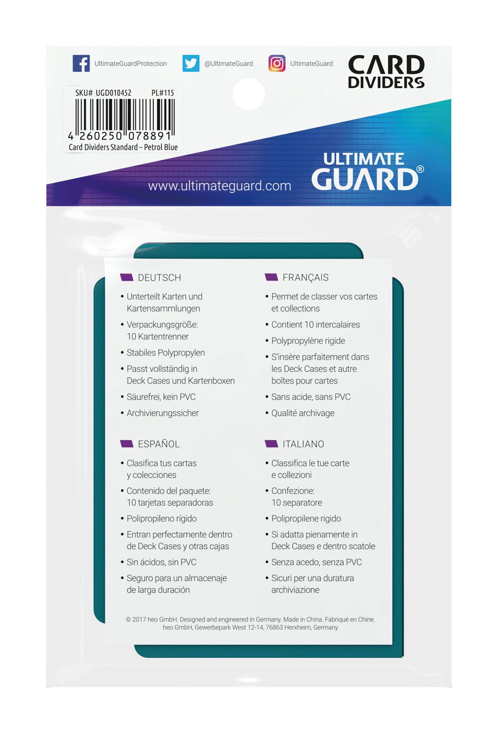 Ultimate Guard Card Dividers Standaardgrootte (10) - benzine